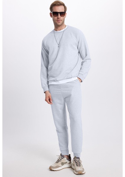 Erkek Relax Fit Pamuklu 2 Iplik Yumuşak Dokulu Bisiklet Yaka Gri Eşofman Takımı fırsatları