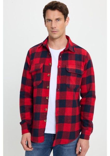 Erkek Slim Fit Dar Kesim Uzun Kollu Kapaklı Çift Cepli Kareli Kışlık Oduncu Gömlek indirimleri