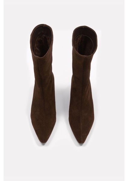 Dante Kahve Süet Hakiki Deri Topuklu Bot modelleri