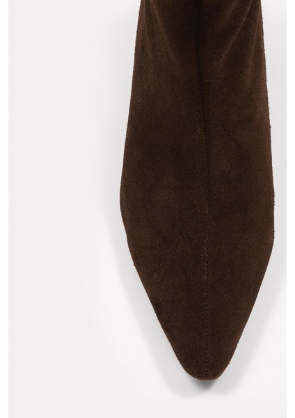 Dante Kahve Süet Hakiki Deri Topuklu Bot fırsatları