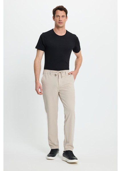 Erkek Slim Fit Dar Kesim Beli Lastikli Bağcık Detaylı Taş Pantolon indirimleri