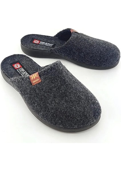 Erkek Kışlık Keçe Füme Renk Ev, Misafir ve Çeyiz Terliği