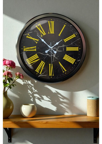 52 cm Siyah Zarif ve Şık Duvar Saati