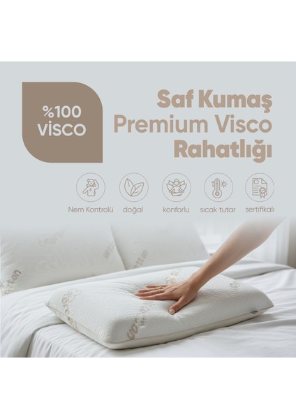 Organik Koton Visko Yastık [hava Kanallı] Doğal Pamuk Nem Dengeleyen Konforlu Uyku Yastığı 2 Adet modelleri