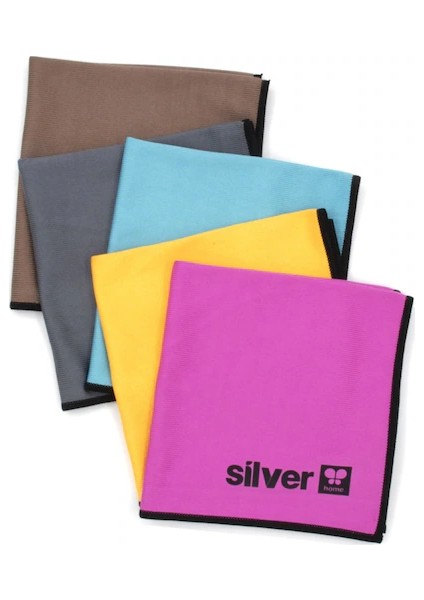 Home Premium Mikrofiber Bez -Cam Zemin, Ayna, Ankastre Bezi (40X40CM 1 Adet) Gri Yada Mavi