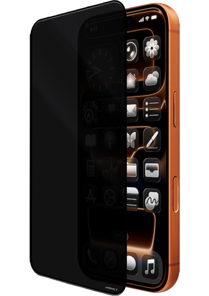 iPhone 14 Pro Uyumlu Mohseven Safir Coating Privacy Hayalet Temperli Cam Ekran Koruyucu Siyah modelleri