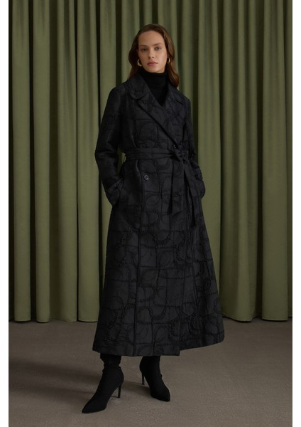 Dokulu Özel Kumaş Trençkot