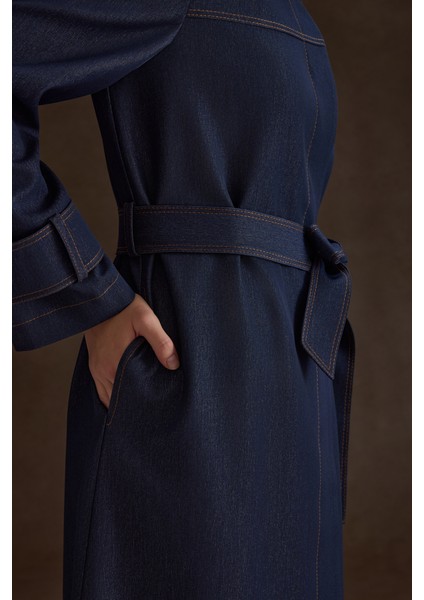 Denim Görünümlü Pardösü modelleri