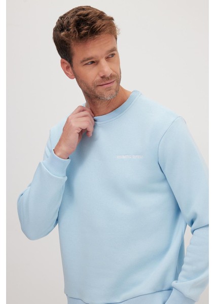 Erkek Relax Fit Pamuklu 3 Iplik Yumuşak Dokulu Içi Polarlı Bisiklet Yaka Mavi Eşofman Takımı fiyatları