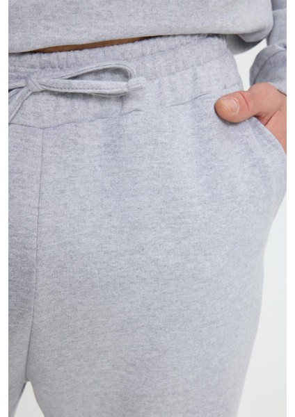 Erkek Relax Fit Pamuklu 2 Iplik Yumuşak Dokulu Bisiklet Yaka Gri Eşofman Takımı