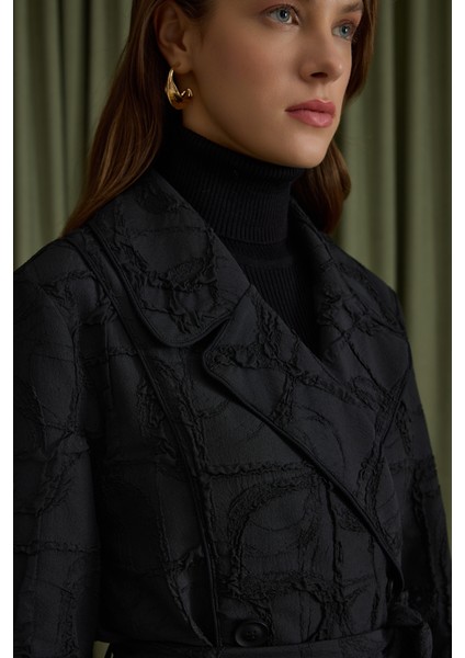 Dokulu Özel Kumaş Trençkot indirimleri