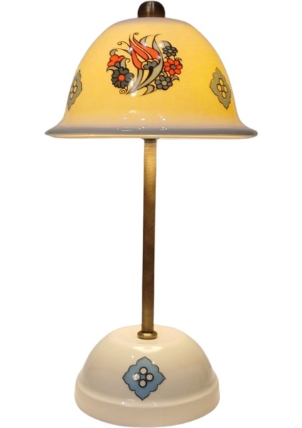 Abajur-Masa ve Gece Lambası-Dekoratif-Şeffaf Porselen-El Yapımı-Porselen Şapkalı-Krem Gövde fırsatları