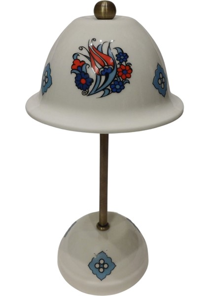 Abajur-Masa ve Gece Lambası-Dekoratif-Şeffaf Porselen-El Yapımı-Porselen Şapkalı-Krem Gövde indirimleri