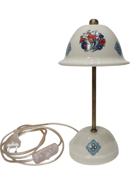 Abajur-Masa ve Gece Lambası-Dekoratif-Şeffaf Porselen-El Yapımı-Porselen Şapkalı-Krem Gövde modelleri