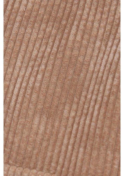 Erkek Regular Fit Rahat Kesim Fitilli Kadife Görünüm Düğmeli Yaka Açık Kahve Ceket Gömlek