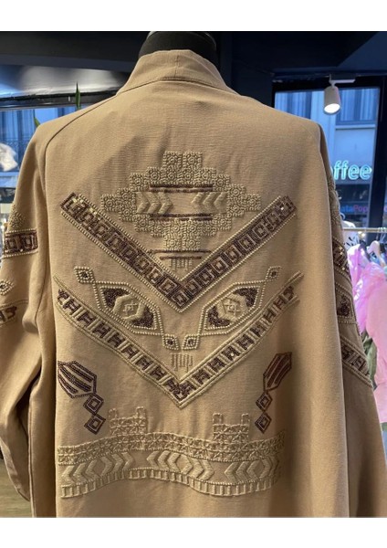 Kadın Pamuk Nakışlı Taş Işlemeli Kimono modelleri