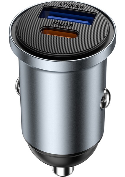 WI-CC030 Nano Lite Type-C + Usb-A Hızlı Şarj Akım Korumalı Araç Şarj Aleti Pd ve Qc3.0 35W Gri modelleri