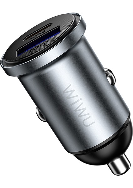 WI-CC030 Nano Lite Type-C + Usb-A Hızlı Şarj Akım Korumalı Araç Şarj Aleti Pd ve Qc3.0 35W Gri indirimleri