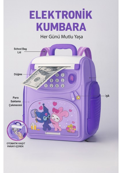 Çanta Görünümlü Otomatik Banknot Çeken Parmak Izi Çocuk Para Kasası fiyatları
