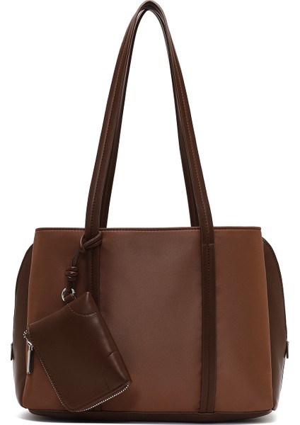 Kadın Kahverengi Aksesuarlı Klasik Omuz Çantası 25WBD274714