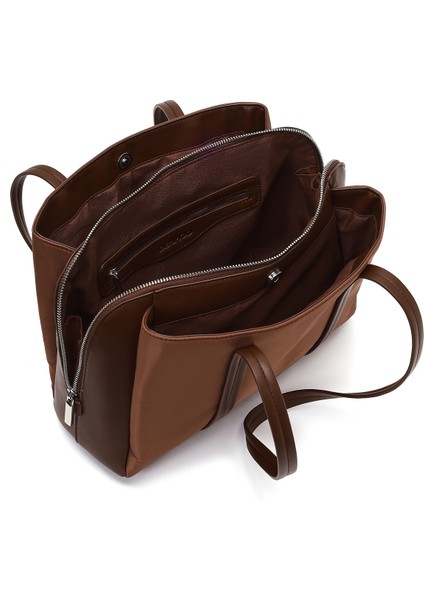 Kadın Kahverengi Aksesuarlı Klasik Omuz Çantası 25WBD274714