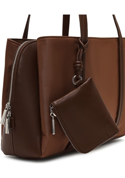 Kadın Kahverengi Aksesuarlı Klasik Omuz Çantası 25WBD274714
