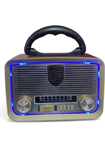 Güneş Panelli 19 cm 3 Bant Nostajik USB Bluetooth Radyo 3016