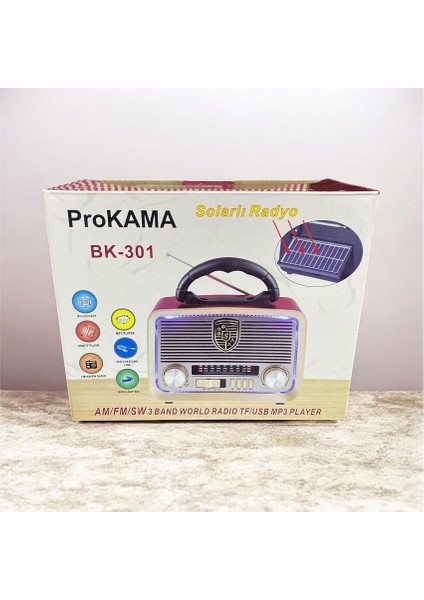 Güneş Panelli 19 cm 3 Bant Nostajik USB Bluetooth Radyo 3016 modelleri