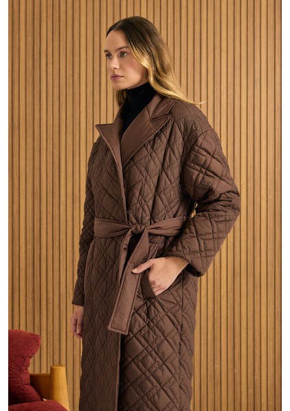 Seyyar Kuşaklı Kapitone Mont indirimleri