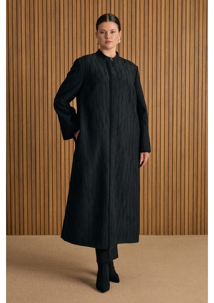 Özel Dokulu Kumaş Pardösü