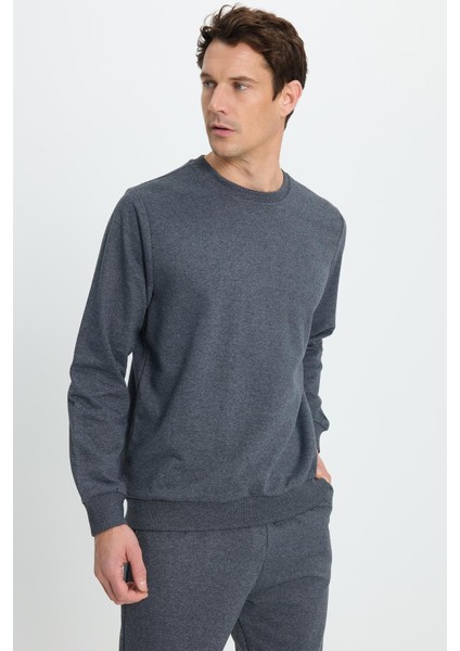 Erkek Relax Fit Pamuklu 2 Iplik Yumuşak Dokulu Bisiklet Yaka Füme Eşofman Takımı fiyatları