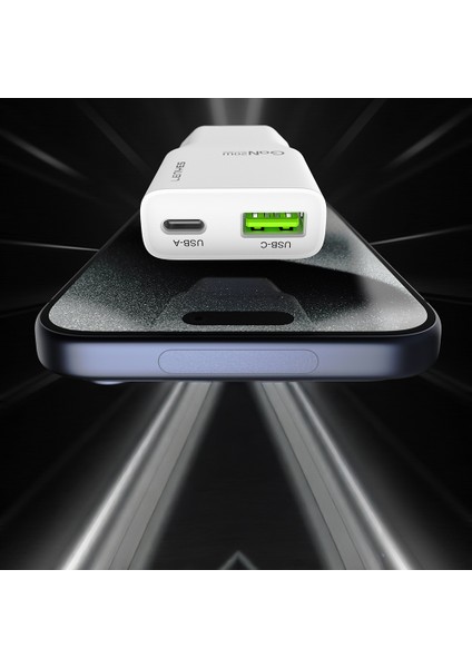 LCH11 Type-C To Lightning Gan Teknolojili Pd Hızlı Şarj Özellikli Kablolu Şarj Seti 20W Beyaz fiyatları