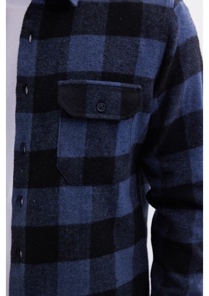 Erkek Slim Fit Dar Kesim Uzun Kollu Kapaklı Çift Cepli Kareli Kışlık Oduncu Gömlek modelleri