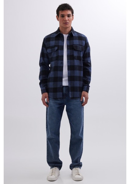 Erkek Slim Fit Dar Kesim Uzun Kollu Kapaklı Çift Cepli Kareli Kışlık Oduncu Gömlek indirimleri