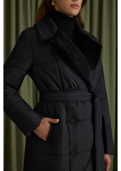 Yakası Kürklü Kapitone Mont indirimleri