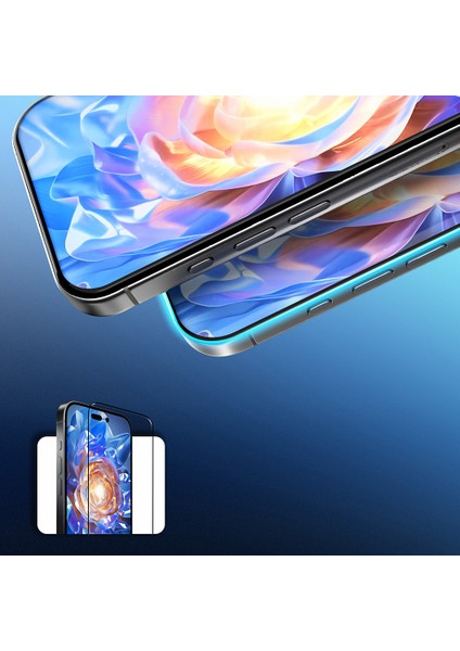 iPhone 15 Plus Uyumlu Mohseven Safir Coating Hd Temperli Cam Ekran Koruyucu Şeffaf