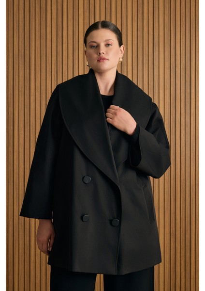 Şal Yaka Rahat Form Cotton Kap