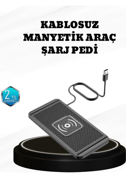 Bfs 15W Manyetik Kablosuz Şarj Pedi Araç Masa Kullanımına Uygun Qi Şarj Cihazı