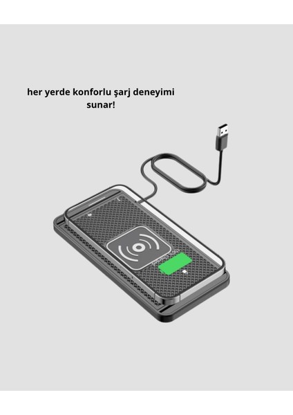 Bfs 15W Manyetik Kablosuz Şarj Pedi Araç Masa Kullanımına Uygun Qi Şarj Cihazı indirimleri
