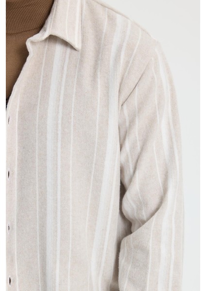 Erkek Relax Fit Rahat Kesim Spor Yaka Çizgili Oduncu Gömlek modelleri