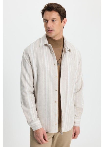 Erkek Relax Fit Rahat Kesim Spor Yaka Çizgili Oduncu Gömlek indirimleri