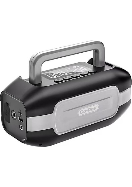 GD-B636 LED Işıklı Araç Akü Acil Durum Takviye Güç Kaynağı ve Hava Kompresörü 10000MAH Siyah