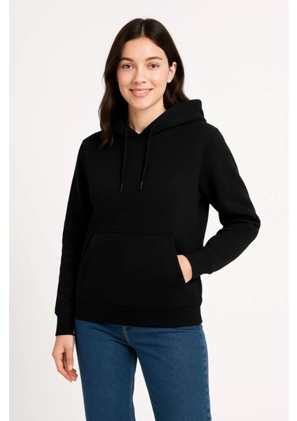 Üç Iplik Kapüşonlu Kanguru Çepli Sweatshirt Hoodie fırsatları