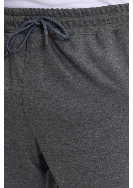 Erkek Regular Fit Klasik Kesim Beli Lastikli Bağcıklı Koyu Gri Jogger Pantolon modelleri