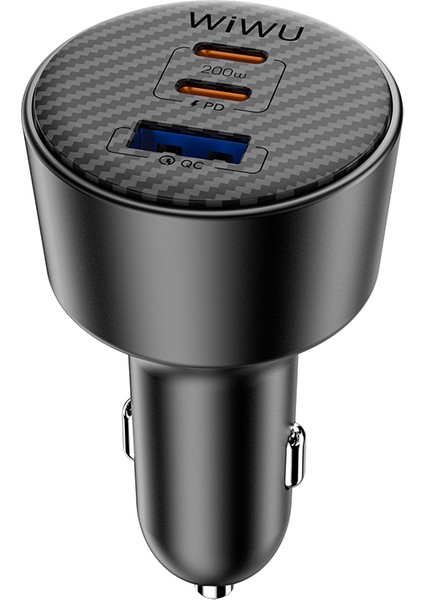 WI-CC026 Hızlı Şarj Özellikli Pd Type-C + Usb-A Portlu Aramid Fiber Araç Şarj Aleti 200W Siyah fiyatları