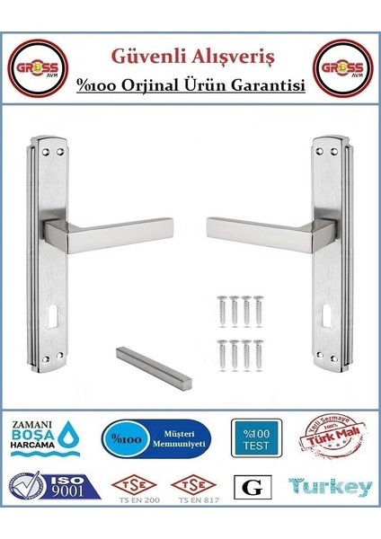 İç Oda Kapı Kolu - Nikel Kaplama - 1 Takım Ön ve Arka fiyatları