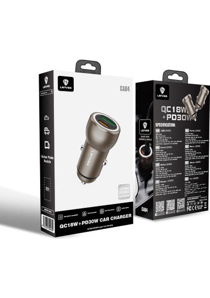 CA64 Hızlı Şarj Özellikli Dual Usb-A + Type-C Portlu Pd Araç Şarj Aleti 30W Gold fiyatları