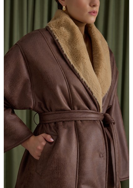 Içi Kürk, Suni Deri Şal Yaka Kaban fırsatları