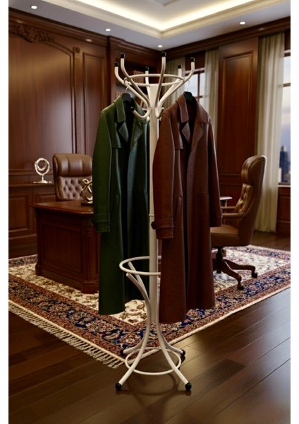 Lüks Beyaz Portmanto Askılık Paslanmaz Metal Boyalı Üreticiden 100 kg Kapasite