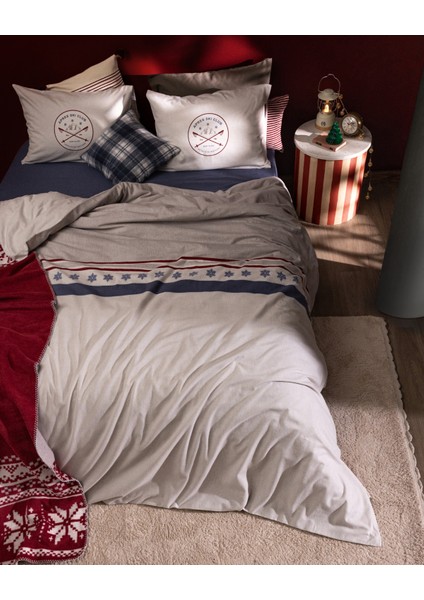 Fayette Tek Kişilik %100 Pamuk Flanel Nevresim Takımı - Bej modelleri